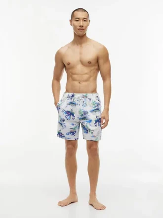 Bañador de 18 cm con estampado de surf
