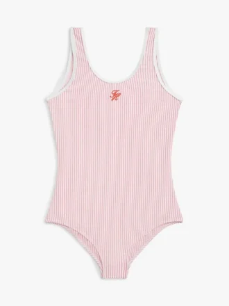 Bañador de seersucker a rayas para niña