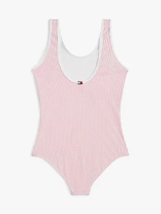 Bañador de seersucker a rayas para niña