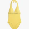 Bañador de una pieza con cuello halter y logotipo de Hilfiger
