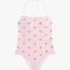 Bañador halter con monograma en letra cursiva Bañador halter con monograma en letra cursiva