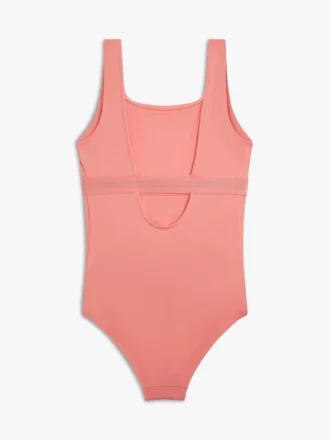 Bañador infantil con cuello cuadrado y logotipo