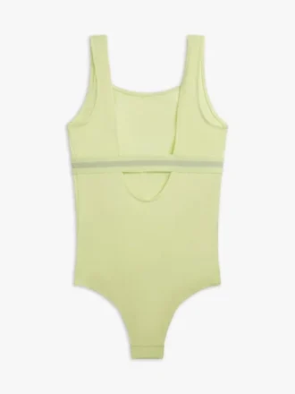 Bañador infantil con cuello cuadrado y logotipo