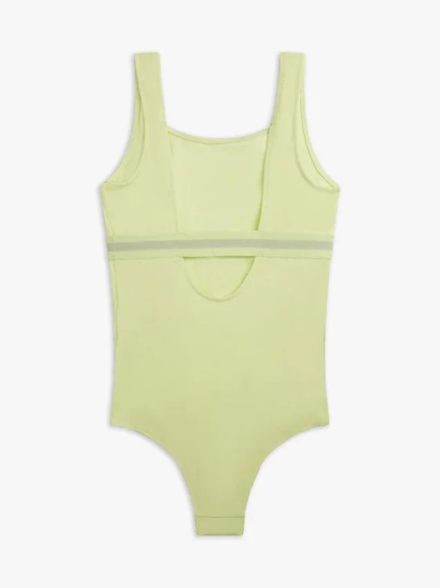 Bañador infantil con cuello cuadrado y logotipo Bañador infantil con cuello cuadrado y logotipo