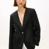 Blazer de corte holgado en mezcla de lino Blazer de corte holgado en mezcla de lino