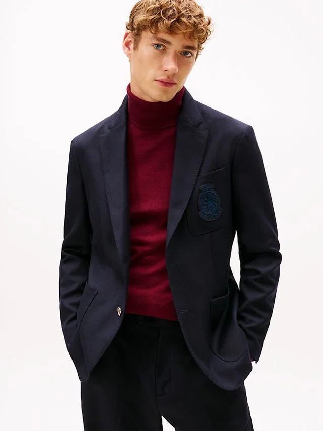 Blazer de lana con logotipo del escudo Blazer de lana con logotipo del escudo