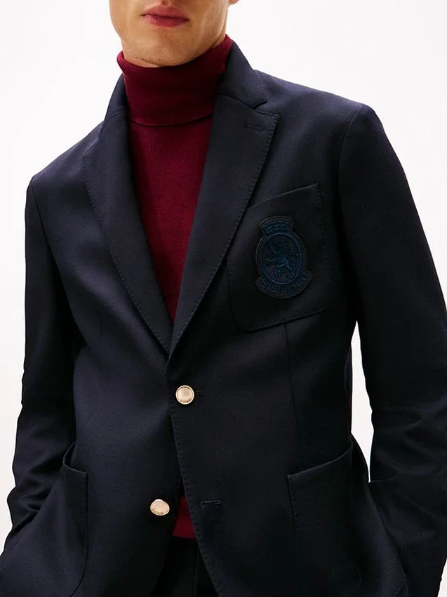 Blazer de lana con logotipo del escudo Blazer de lana con logotipo del escudo