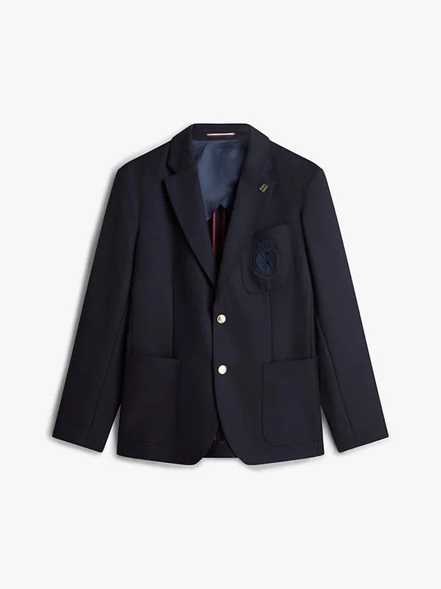 Blazer de lana con logotipo del escudo Blazer de lana con logotipo del escudo
