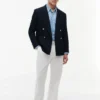 Blazer de mezcla de algodón y lana con textura