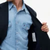 Blazer de mezcla de algodón y lana con textura