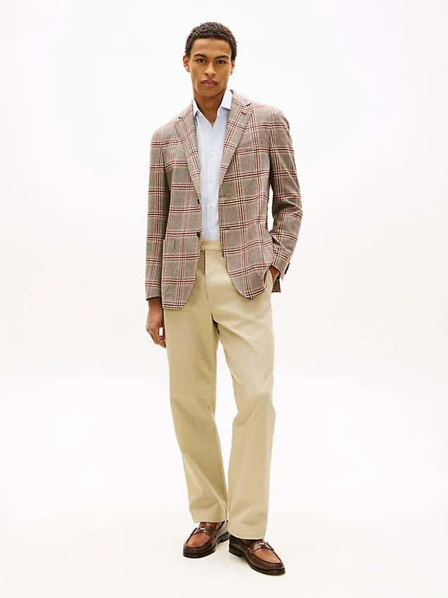Blazer de mezcla de lana con estampado Glen Plaid Blazer de mezcla de lana con estampado Glen Plaid