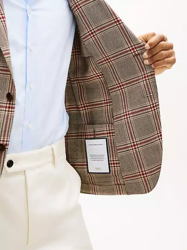 Blazer de mezcla de lana con estampado Glen Plaid Blazer de mezcla de lana con estampado Glen Plaid