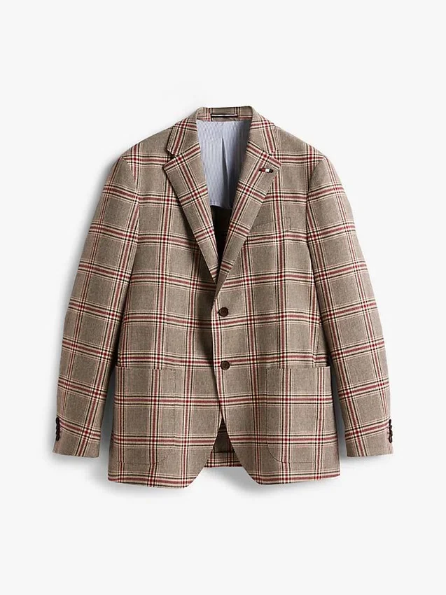 Blazer de mezcla de lana con estampado Glen Plaid Blazer de mezcla de lana con estampado Glen Plaid