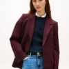 Blazer de mezcla de lana de corte holgado Blazer de mezcla de lana de corte holgado