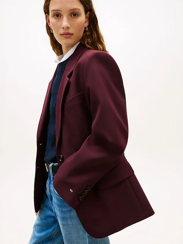 Blazer de mezcla de lana de corte holgado Blazer de mezcla de lana de corte holgado