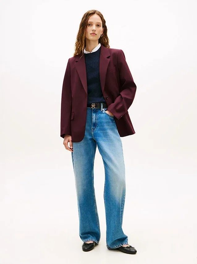 Blazer de mezcla de lana de corte holgado Blazer de mezcla de lana de corte holgado