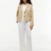 Blazer de sarga elástica con monograma en letra cursiva Blazer de sarga elástica con monograma en letra cursiva