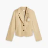 Blazer de sarga elástica con monograma en letra cursiva Blazer de sarga elástica con monograma en letra cursiva