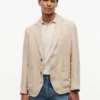 Blazer informal de lino teñido en prenda Blazer informal de lino teñido en prenda
