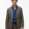 Blazer informal de lino teñido en prenda Blazer informal de lino teñido en prenda