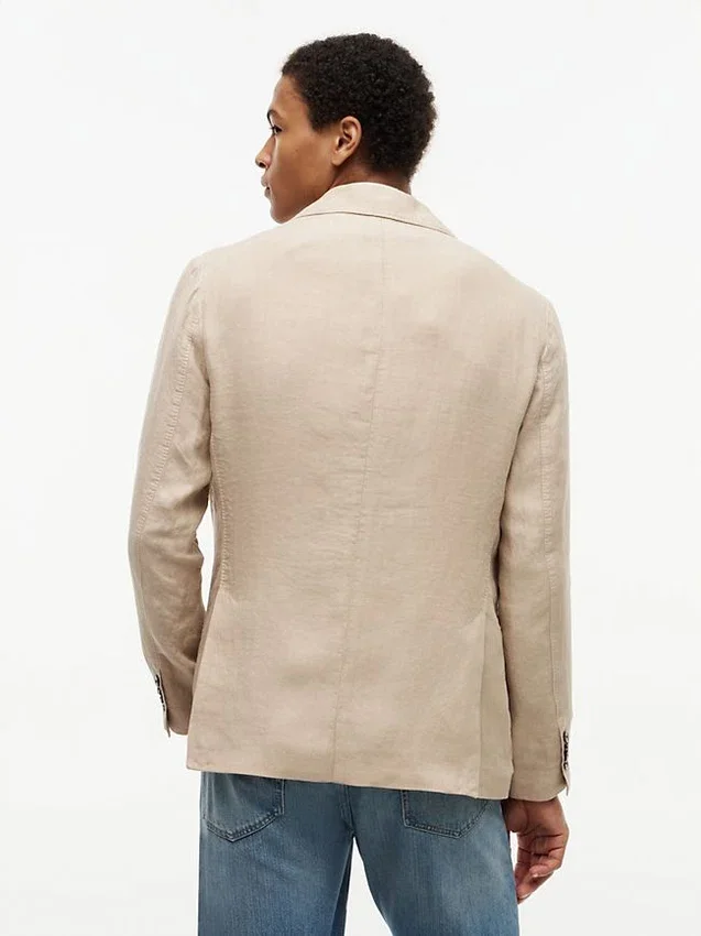 Blazer informal de lino teñido en prenda Blazer informal de lino teñido en prenda