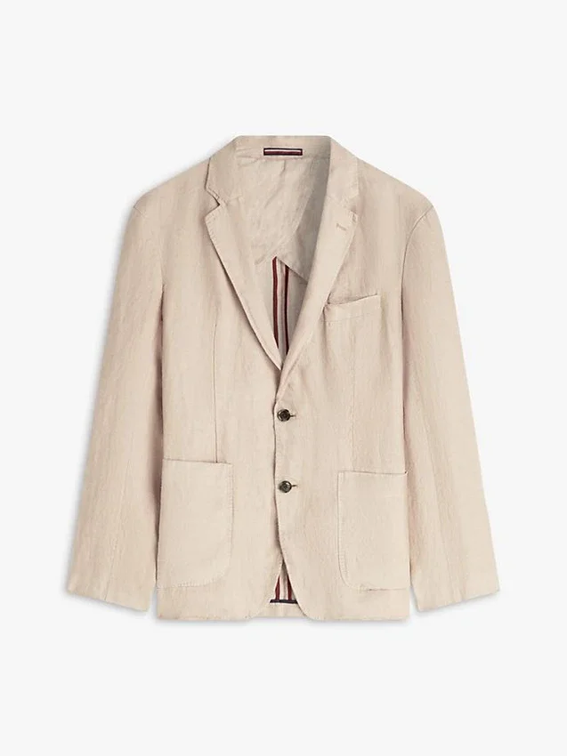 Blazer informal de lino teñido en prenda Blazer informal de lino teñido en prenda