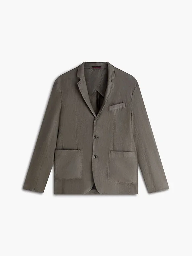Blazer informal de lino teñido en prenda Blazer informal de lino teñido en prenda