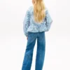 Blusa de popelín a rayas para niña