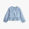 Blusa de popelín a rayas para niña
