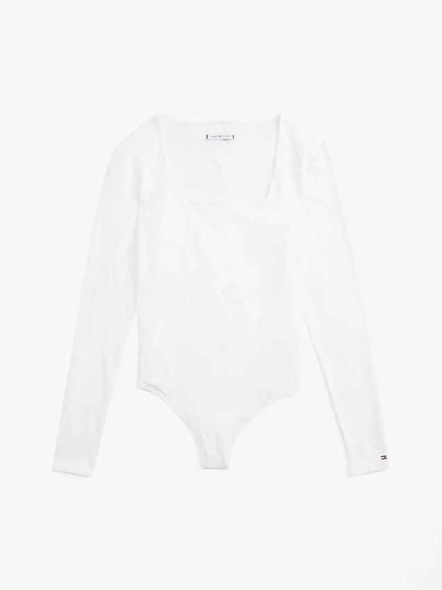 Body de manga larga con cuello cuadrado Body de manga larga con cuello cuadrado