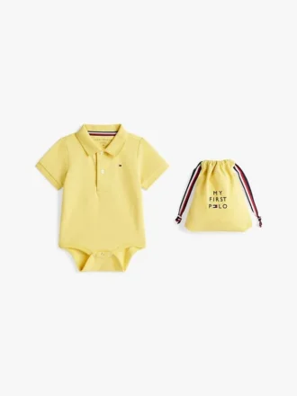 Body tipo polo para bebés y bolsa de regalo