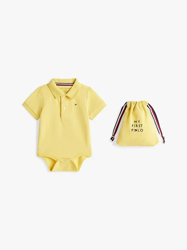 Body tipo polo para bebés y bolsa de regalo Body tipo polo para bebés y bolsa de regalo