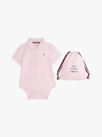 Body tipo polo para bebés y bolsa de regalo