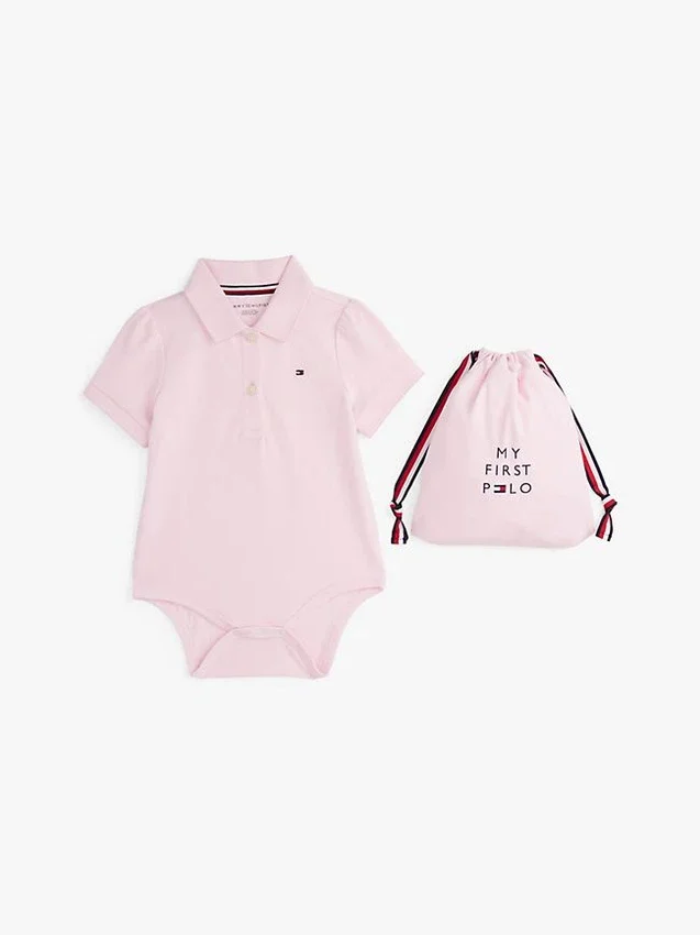 Body tipo polo para bebés y bolsa de regalo Body tipo polo para bebés y bolsa de regalo