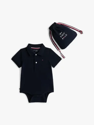 Body tipo polo para bebés y bolsa de regalo