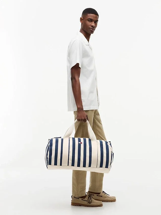 Bolsa de lona con rayas náuticas Bolsa de lona con rayas náuticas