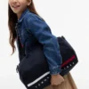 Bolsa de viaje con logotipo y rayas de bandera para niños