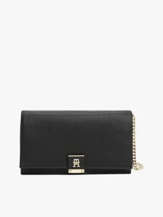 Bolso bandolera con cadena y cierre con monograma