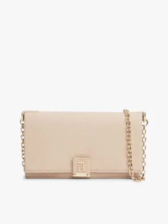 Bolso bandolera con cadena y cierre con monograma