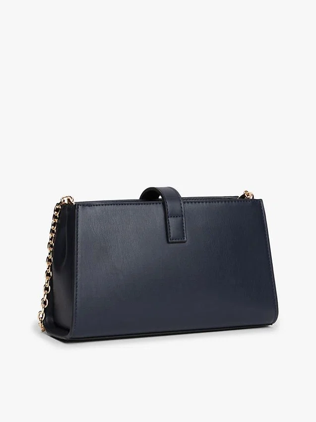 Bolso bandolera con cadena y monograma pulido Bolso bandolera con cadena y monograma pulido