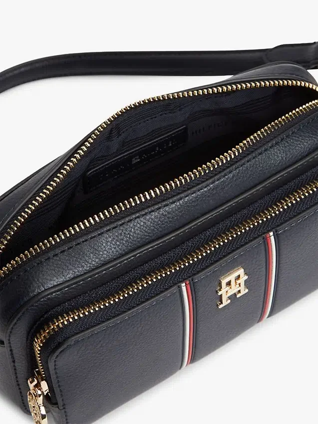 Bolso bandolera con rayas emblemáticas Bolso bandolera con rayas emblemáticas