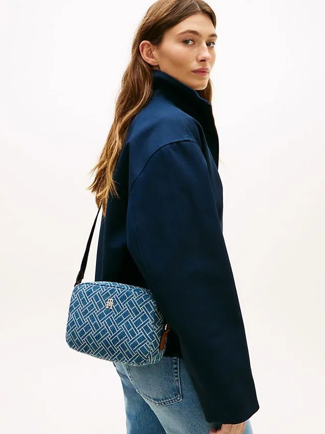 Bolso bandolera de denim con estampado de bandera Bolso bandolera de denim con estampado de bandera
