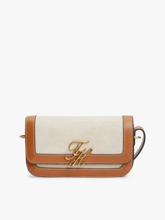 Bolso bandolera de lona con monograma Script