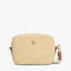 Bolso bandolera de rafia con logotipo monograma Bolso bandolera de rafia con logotipo monograma