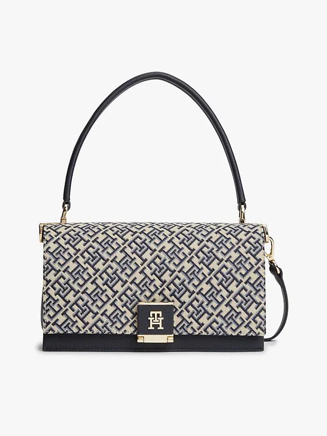 Bolso bandolera Jacquard con cierre Monogram Bolso bandolera Jacquard con cierre Monogram