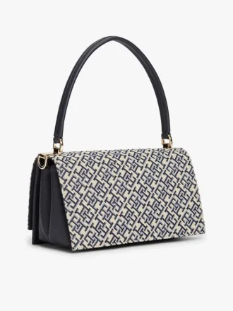 Bolso bandolera Jacquard con cierre Monogram