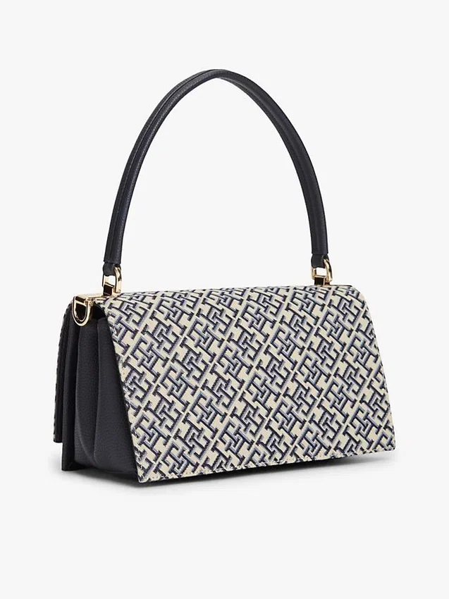 Bolso bandolera Jacquard con cierre Monogram Bolso bandolera Jacquard con cierre Monogram
