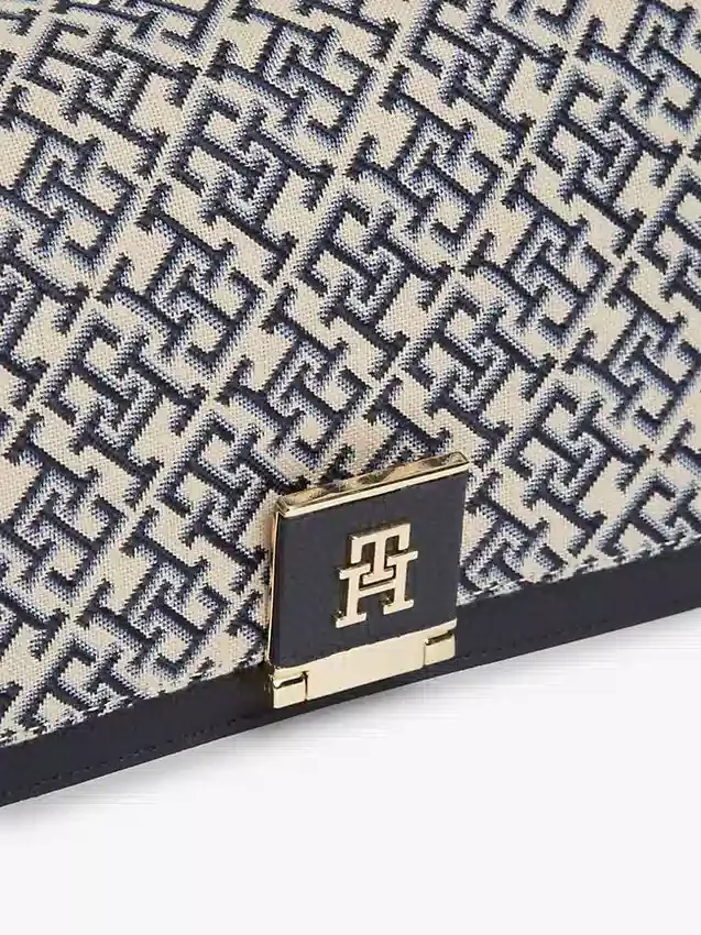 Bolso bandolera Jacquard con cierre Monogram Bolso bandolera Jacquard con cierre Monogram
