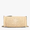 Bolso con correa de cadena de rafia y monograma Script Bolso con correa de cadena de rafia y monograma Script