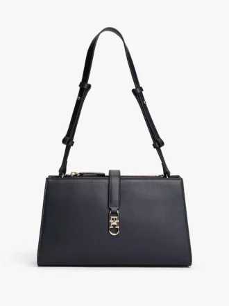 Bolso de hombro con monograma pulido